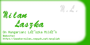 milan laszka business card